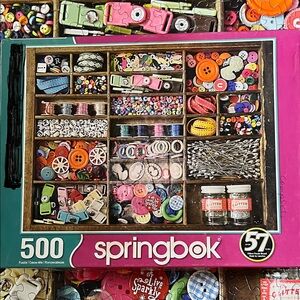 🧩 500 piece Springbok “The Sewing Box”. Super fun activity. Complete.